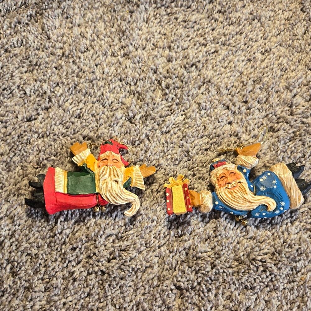 David Frykman Santa Christmas Ornaments. Lot Of‎ 2